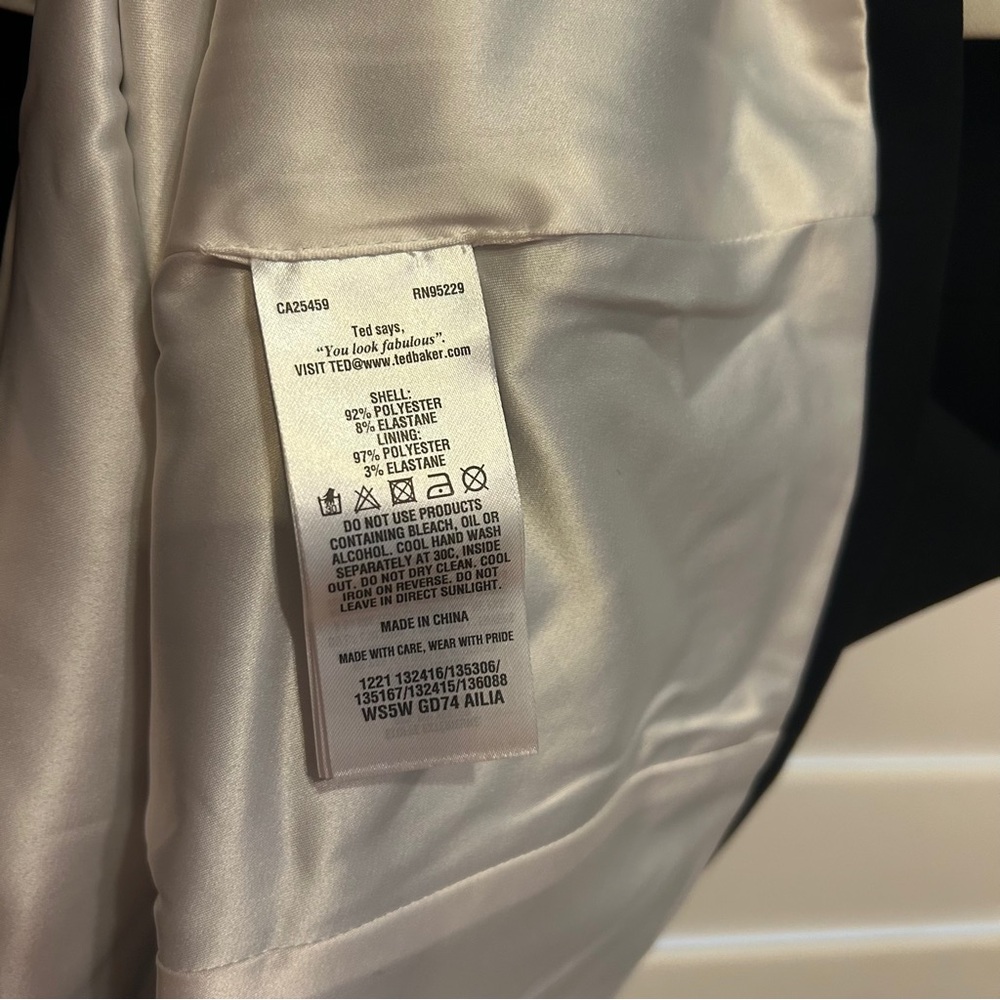 Ted Baker Ailia Black White Contrast Double Layer Dress  Black White Size 2 - Picture 6 of 7